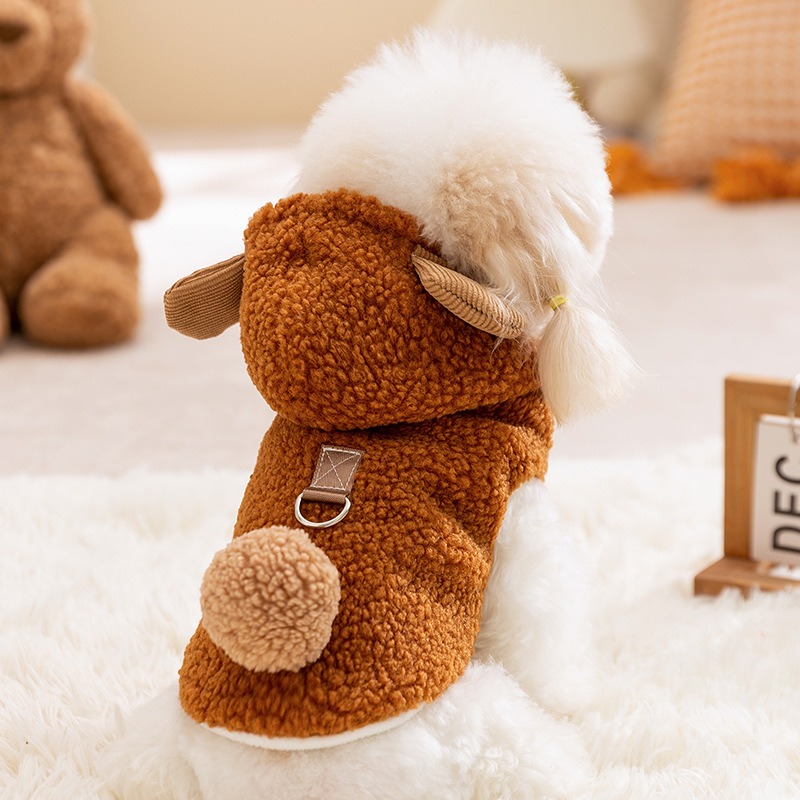 Pet Sleeveless Teddy Hoodie for Dogs Apparel & Accessories Pets Size : L|M|S|XS|XL 