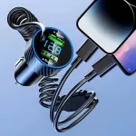 USB Car Phone Charger Adapter with Retractable Cable LED Voltage Monitor 6 f1cd4f11cf44a79689b1d994bca9b449.jpg