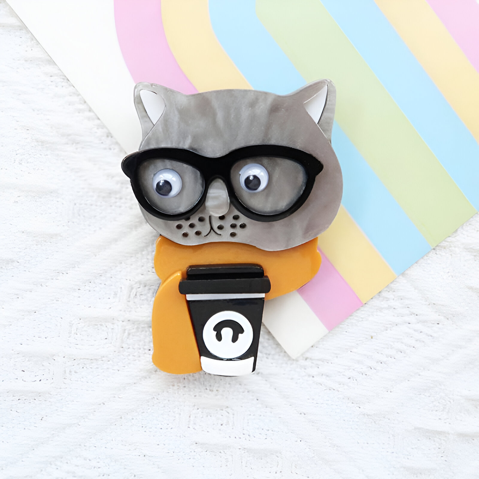 Original Cute Cartoon Cat Brooch with Coffee Element - Trendy Acrylic Pin for Women Fashion Jewelry https://fairsmartshop.com/original-cute-cartoon-cat-brooch-with-coffee-element-trendy-acrylic-pin-for-women/