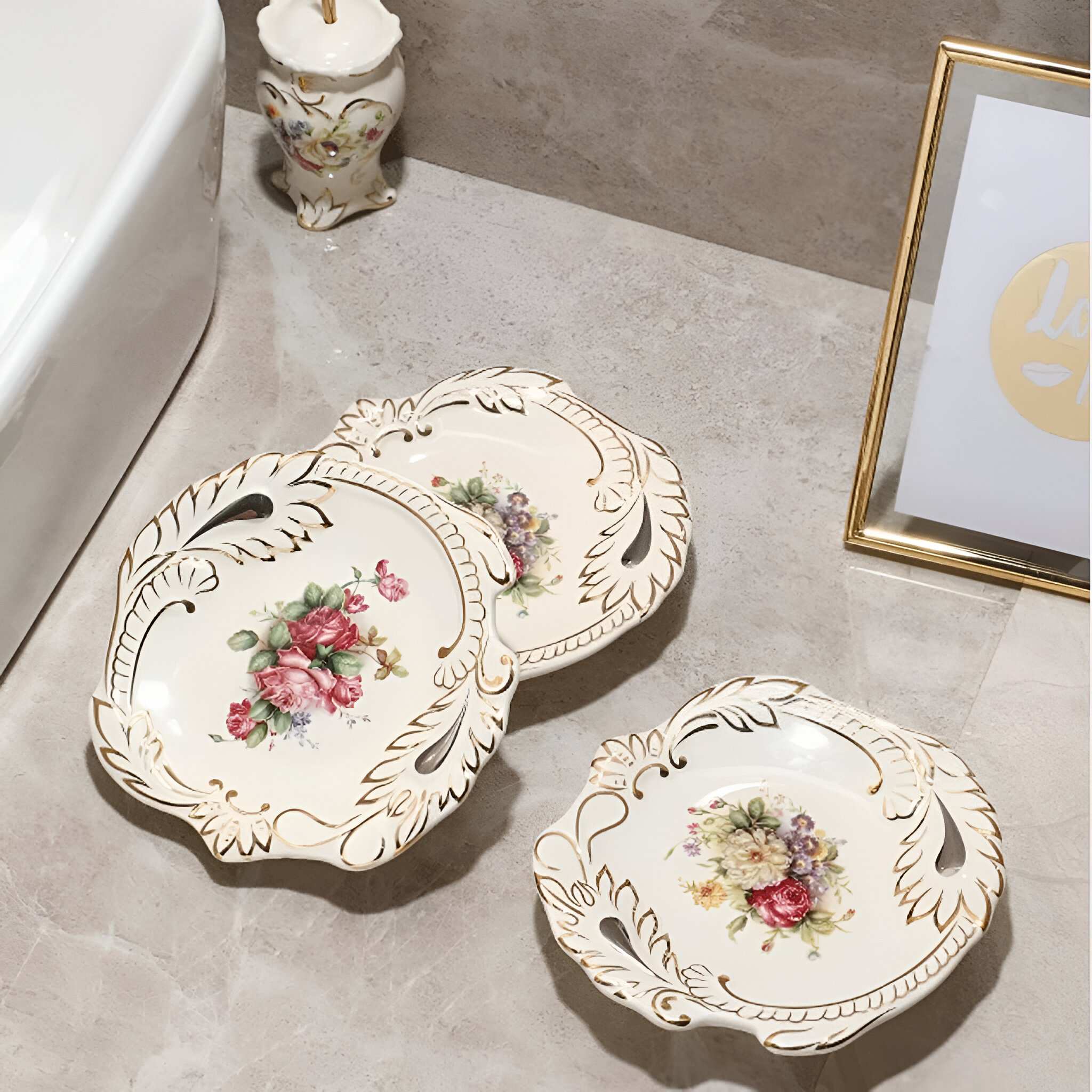 Hand-Painted Ceramic Soap Dish with Flower Design - Decorative Bathroom Accessory Bathroom Home & Garden https://fairsmartshop.com/hand-painted-ceramic-soap-dish-with-flower-design-decorative-bathroom-accessory/