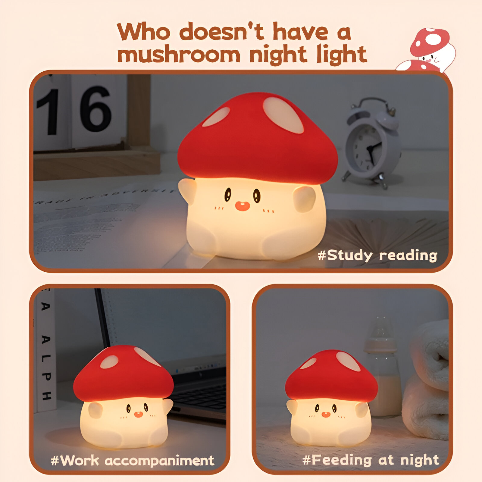 Mushroom LED Silicone Night Light Kids & Babies Nursery https://fairsmartshop.com/mushroom-led-silicone-night-light/