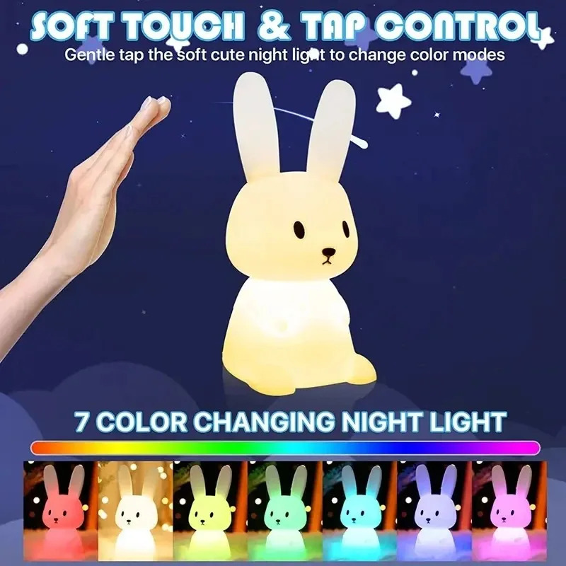 LED Rabbit Night Light with Touch Sensor Kids & Babies Nursery https://fairsmartshop.com/led-rabbit-night-light-with-touch-sensor/