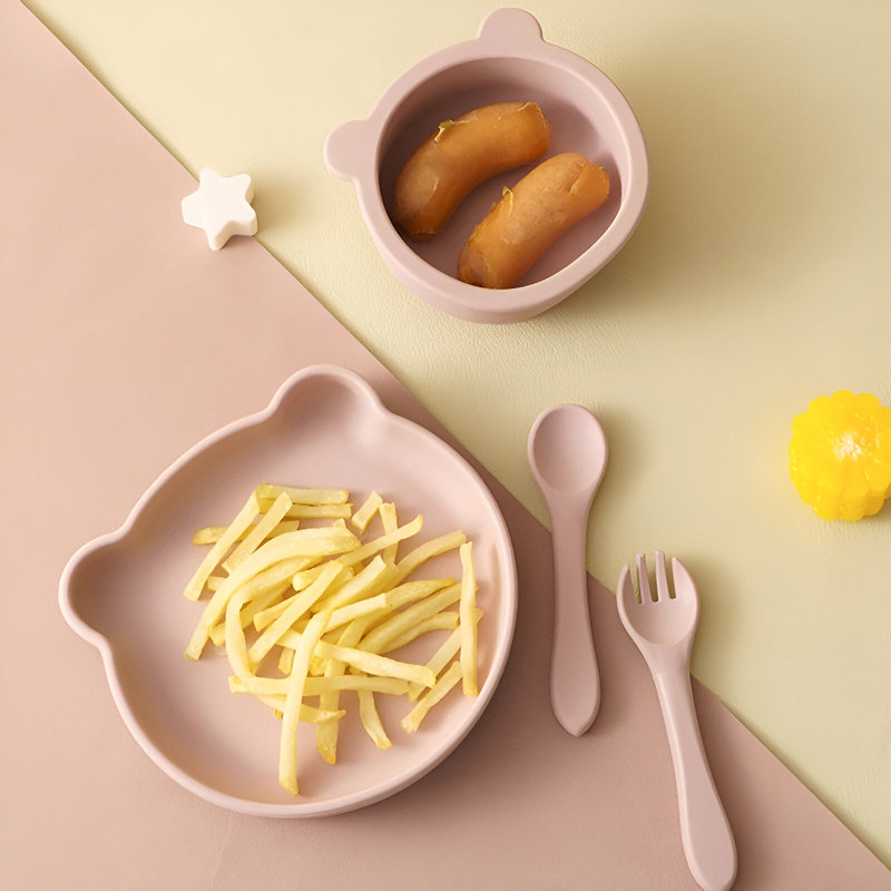 4-Piece Baby Silicone Feeding Set with Sucker Bowl, Plate, Spoon, and Fork Feeding Kids & Babies https://fairsmartshop.com/4-piece-baby-silicone-feeding-set-with-sucker-bowl-plate-spoon-and-fork/