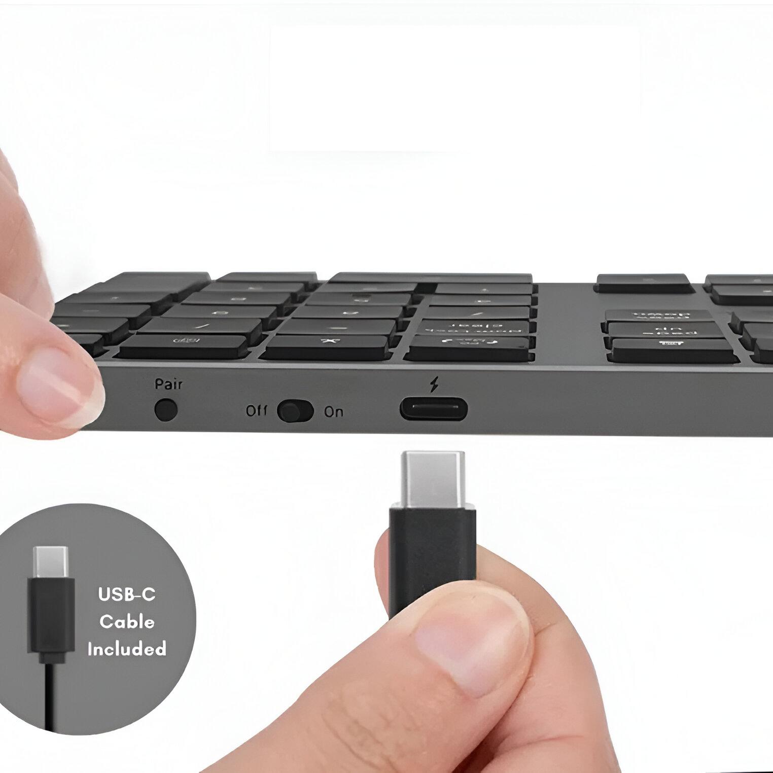 2.4GHz Wireless & Bluetooth Rechargeable Numeric Keypad - Compact USB-C Numpad for iOS, Android & Windows Gadgets Keyboards & Mice https://fairsmartshop.com/2-4ghz-wireless-bluetooth-rechargeable-numeric-keypad-compact-usb-c-numpad-for-ios-android-windows/