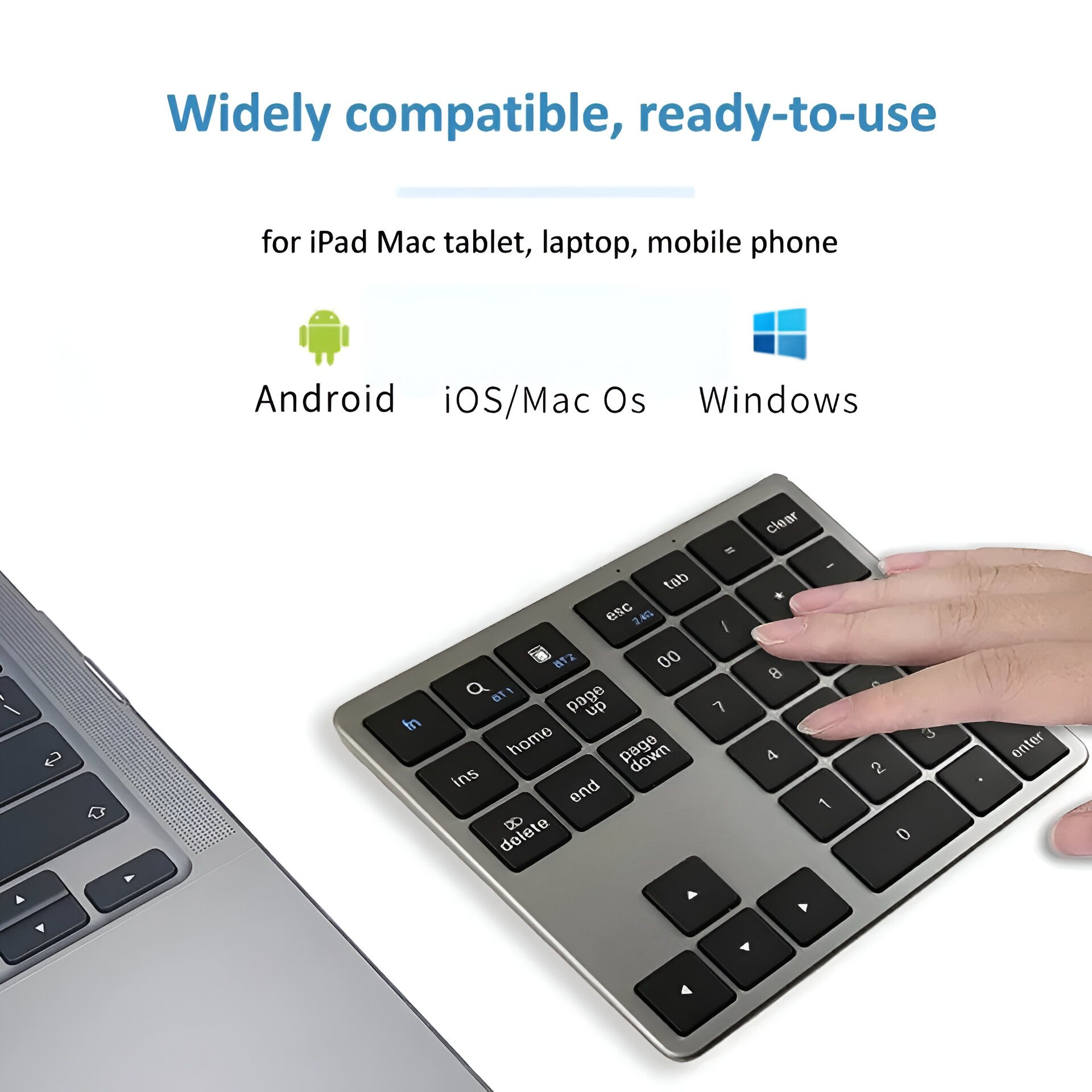 2.4GHz Wireless & Bluetooth Rechargeable Numeric Keypad - Compact USB-C Numpad for iOS, Android & Windows Gadgets Keyboards & Mice https://fairsmartshop.com/2-4ghz-wireless-bluetooth-rechargeable-numeric-keypad-compact-usb-c-numpad-for-ios-android-windows/