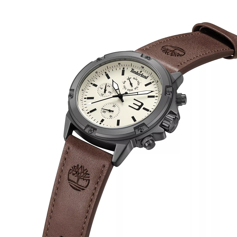 Timberland Grey Analog Watch with Brown Leather Strap Relojes Top Timberland Timberland Grey Analog Watch with Brown Leather Strap Relojes Top Timberland
