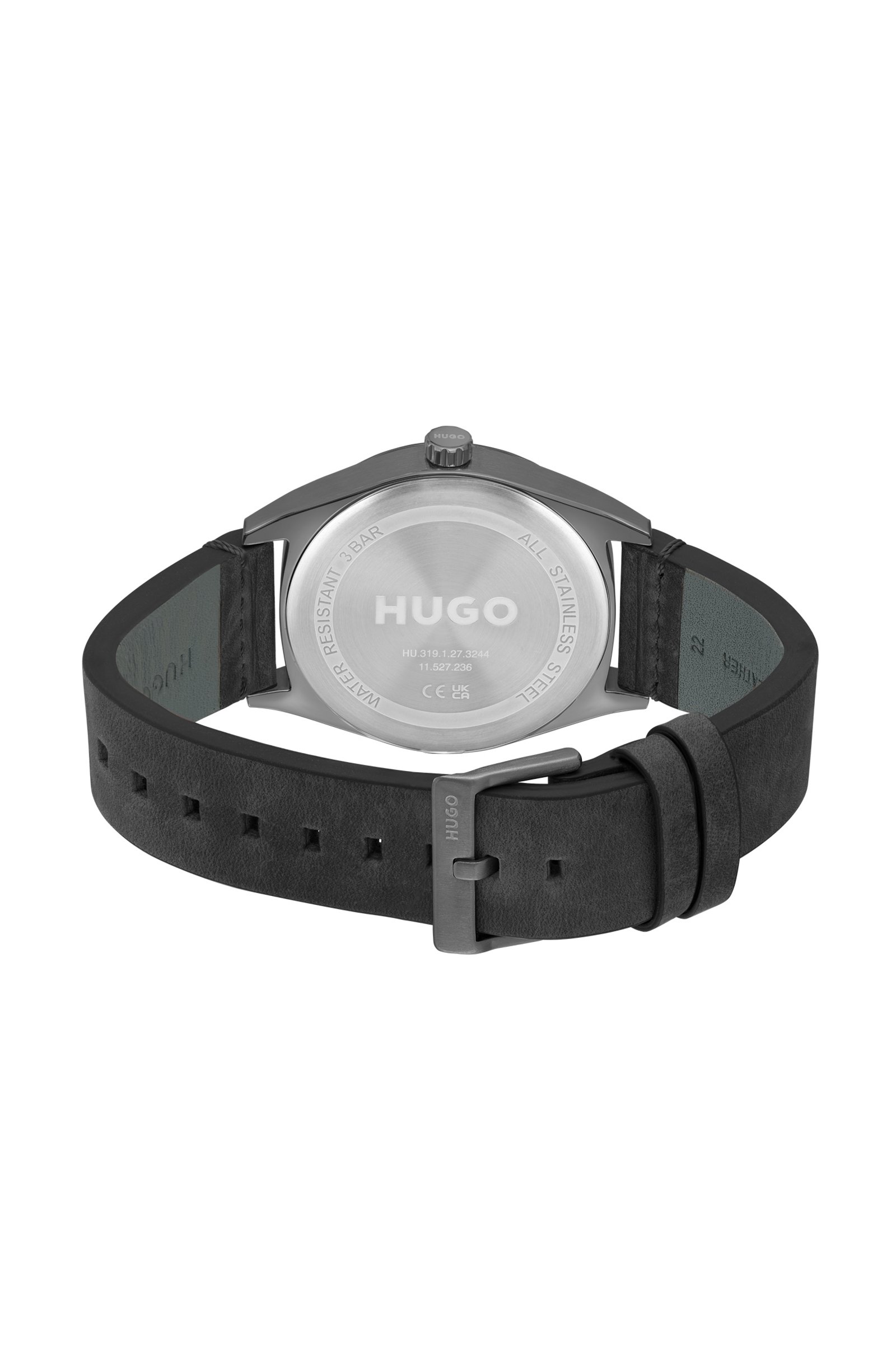 Hugo Boss Men’s Quartz Stainless Steel Watch with Black Leather Strap Hugo Boss Relojes Top Hugo Boss Men's Quartz Stainless Steel Watch with Black Leather Strap Hugo Boss Relojes Top