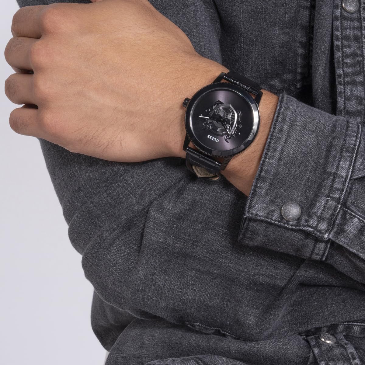 GUESS Monarch Black Leather Quartz Watch Guess Relojes Top GUESS Monarch Black Leather Quartz Watch Guess Relojes Top