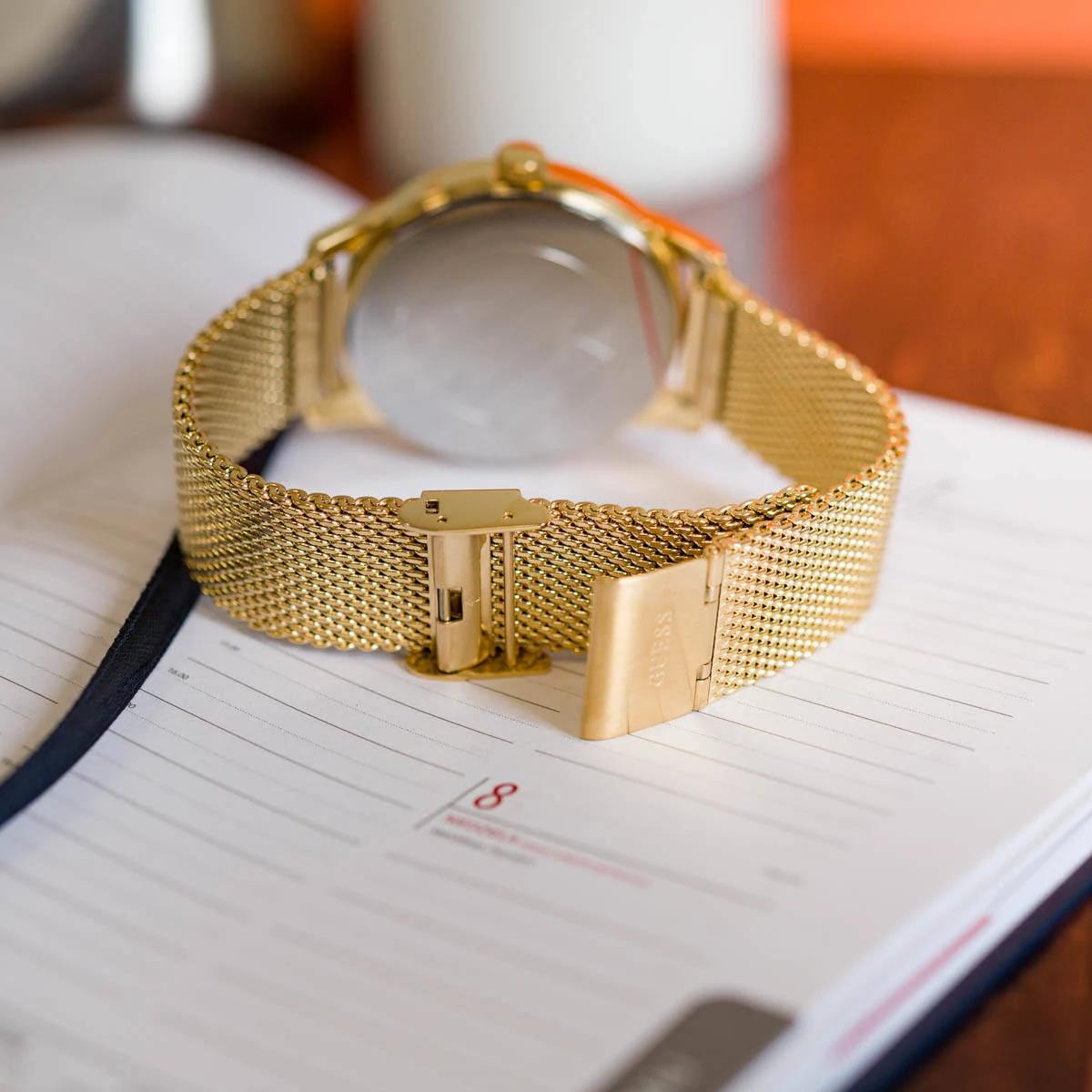 Guess Gents Perry Quartz Watch with Golden Stainless Steel Bracelet Guess Relojes Top Guess Gents Perry Quartz Watch with Golden Stainless Steel Bracelet Guess Relojes Top