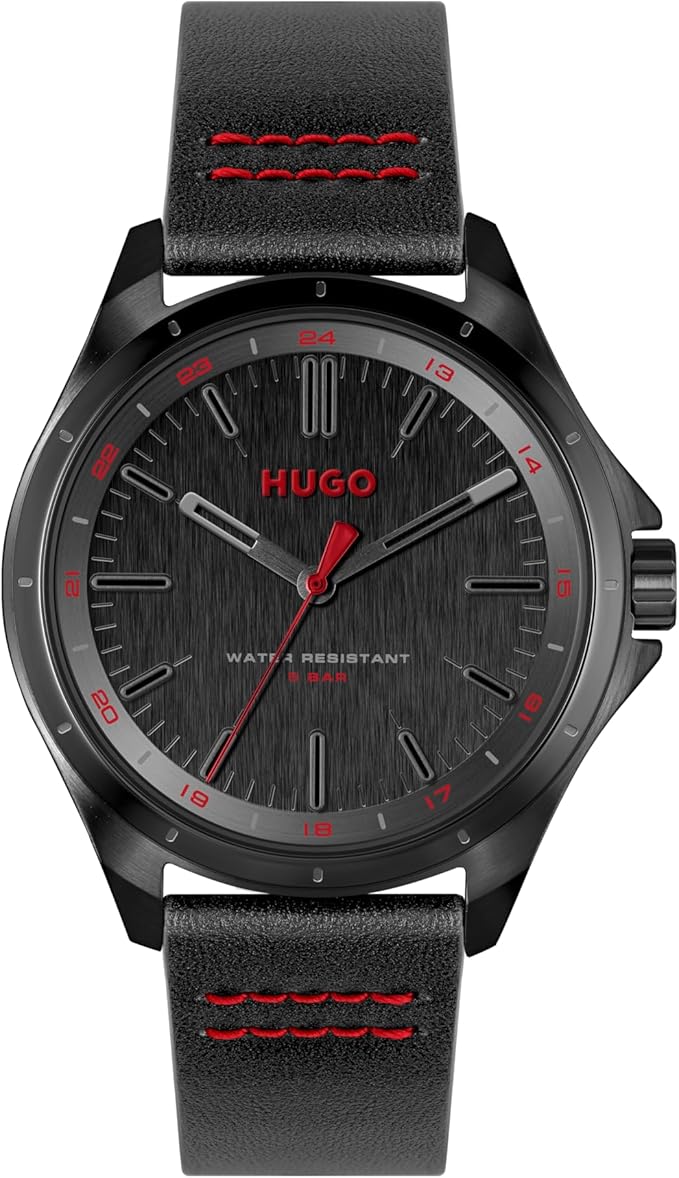 Hugo Boss Black Stainless Steel & Leather Quartz Watch – 35mm Analog Dial Hugo Boss Relojes Top Hugo Boss Black Stainless Steel & Leather Quartz Watch - 35mm Analog Dial Hugo Boss Relojes Top