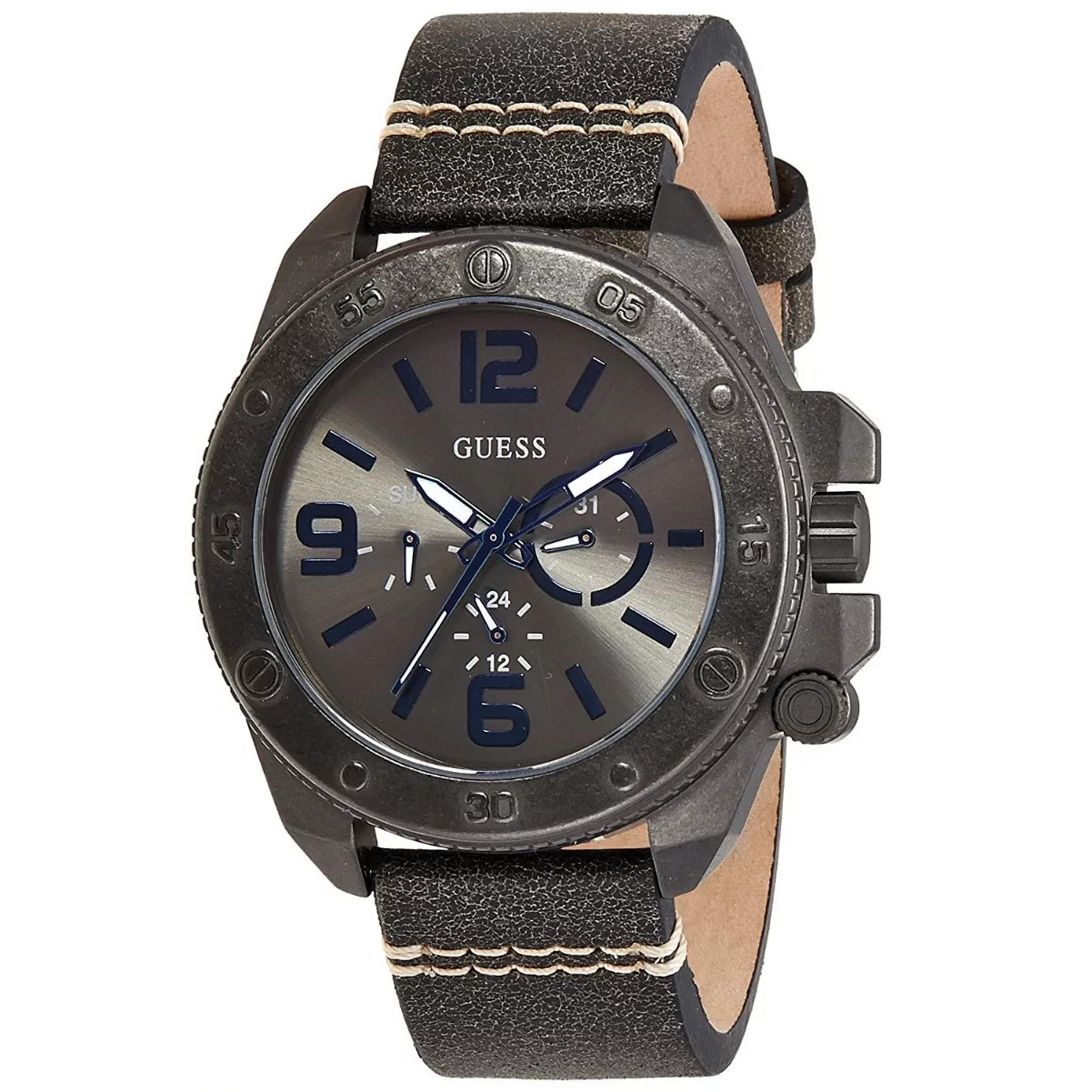 GUESS Men’s Quartz Grey Leather Watch – 43mm Analog Timepiece Guess Relojes Top GUESS Men's Quartz Grey Leather Watch - 43mm Analog Timepiece Guess Relojes Top
