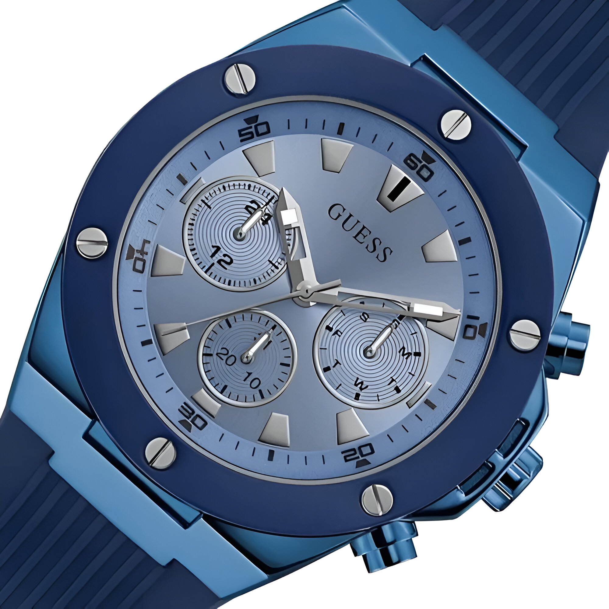 Guess Poseidon Blue Silicone Strap Quartz Watch Guess Relojes Top Guess Poseidon Blue Silicone Strap Quartz Watch Guess Relojes Top