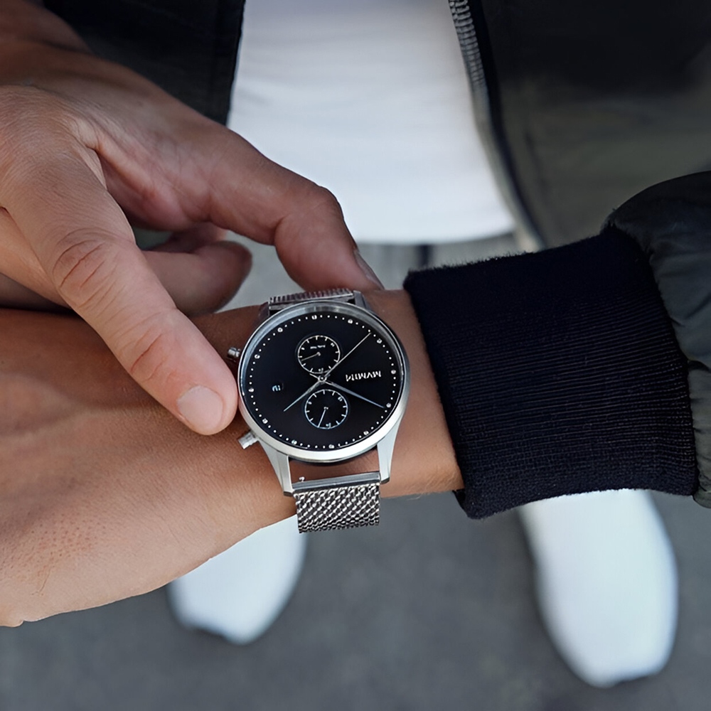 MVMT Grey Stainless Steel Analog Quartz Watch with Black Dial MVMT Relojes Top MVMT Grey Stainless Steel Analog Quartz Watch with Black Dial MVMT Relojes Top