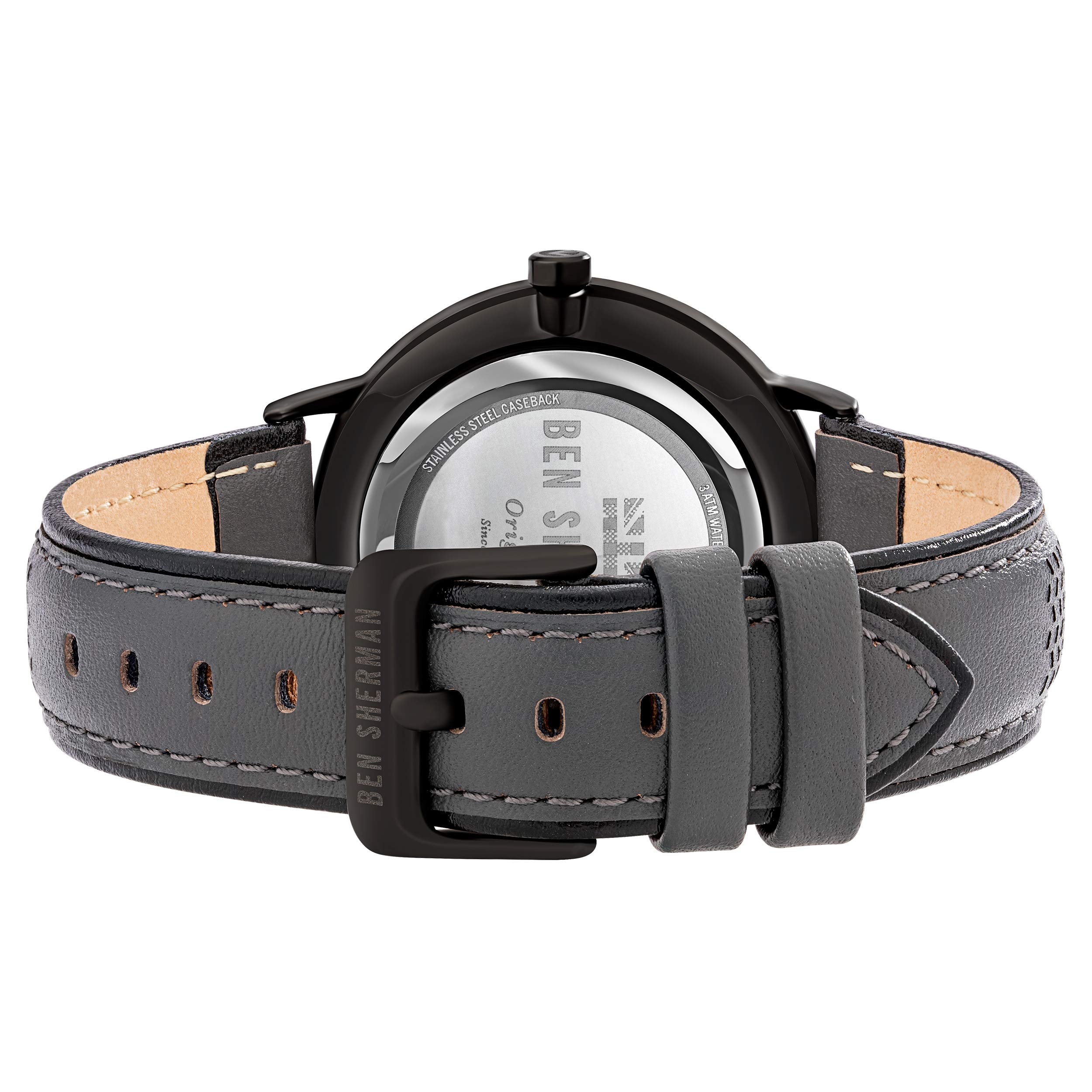 Ben Sherman Men’s Black Stainless Steel Quartz Watch with Leather Strap Ben Sherman Relojes Top Ben Sherman Men's Black Stainless Steel Quartz Watch with Leather Strap Ben Sherman Relojes Top