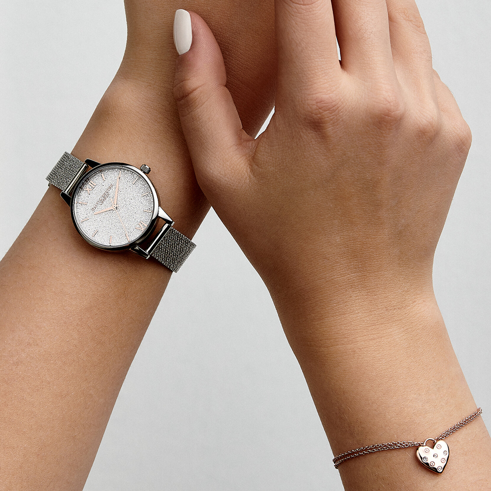 Olivia Burton Silver Stainless Steel Glitter Dial Watch – 30mm Olivia Burton Relojes Top Olivia Burton Silver Stainless Steel Glitter Dial Watch – 30mm Olivia Burton Relojes Top