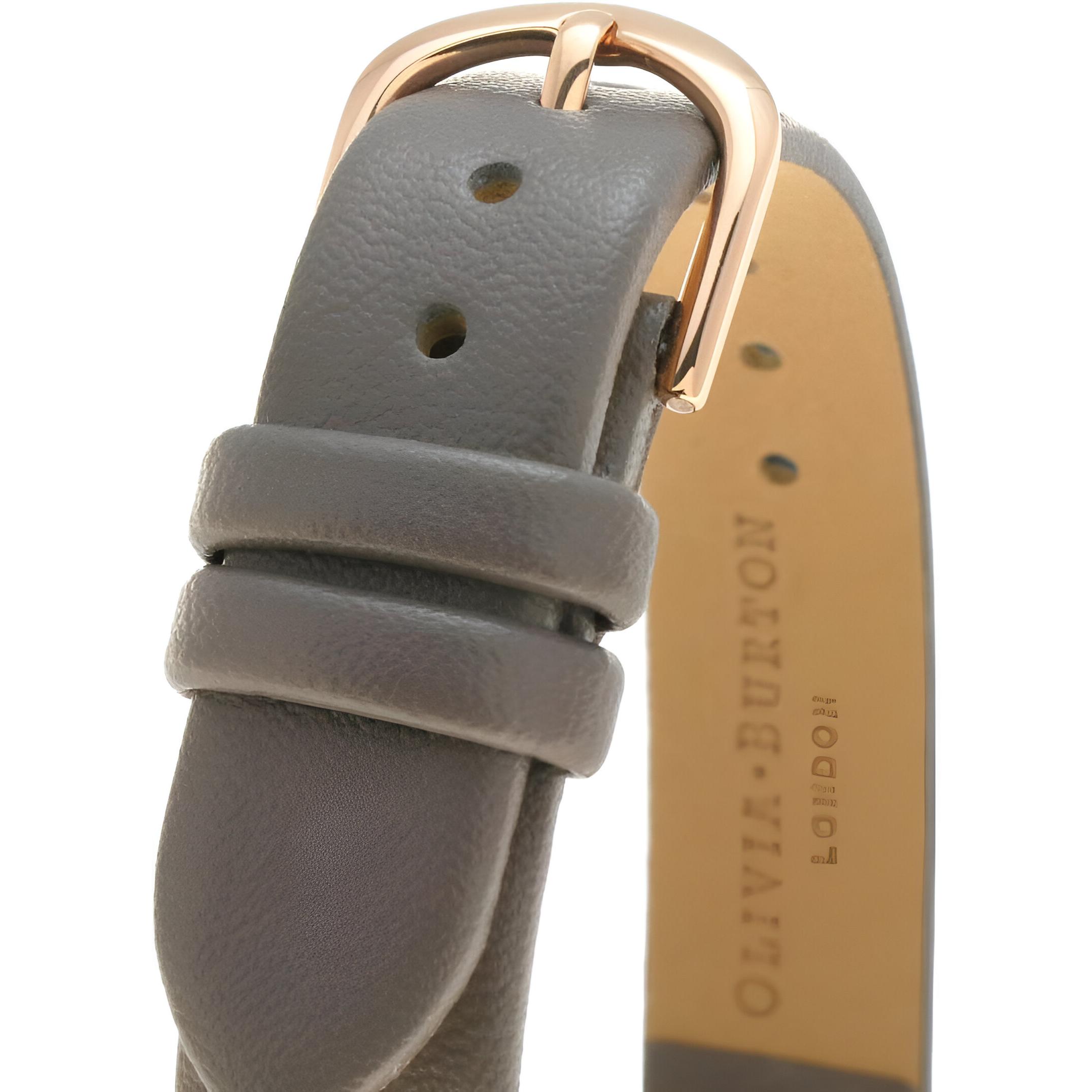 Olivia Burton Pink Steel Case Watch with Grey Leather Strap – 34mm Olivia Burton Relojes Top Olivia Burton Pink Steel Case Watch with Grey Leather Strap – 34mm Olivia Burton Relojes Top