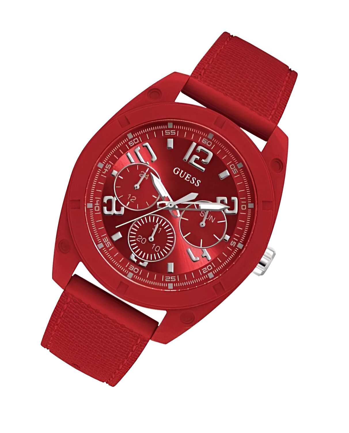 Guess Gents Dashboard Quartz Analog Watch with Red Silicone Strap Guess Relojes Top Guess Gents Dashboard Quartz Analog Watch with Red Silicone Strap Guess Relojes Top