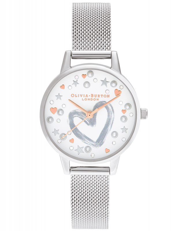 Olivia Burton Silver Steel Watch with White Dial – 30mm Olivia Burton Relojes Top Olivia Burton Silver Steel Watch with White Dial – 30mm Olivia Burton Relojes Top