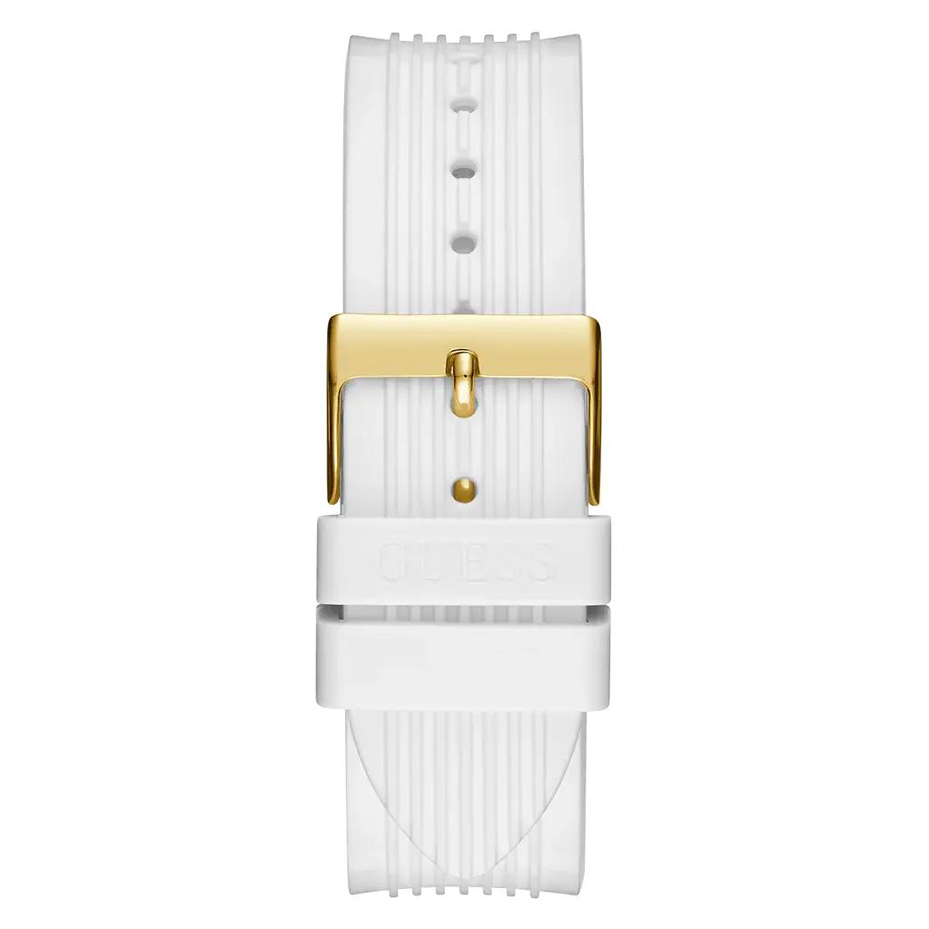 Guess Athena Gold-Tone Quartz Watch with White Rubber Strap Guess Relojes Top Guess Athena Gold-Tone Quartz Watch with White Rubber Strap Guess Relojes Top