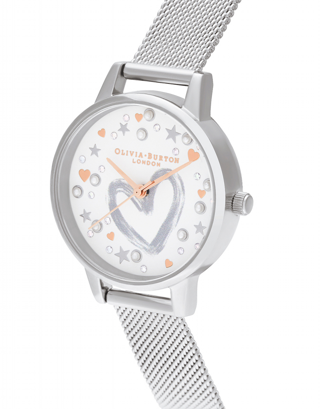 Olivia Burton Silver Steel Watch with White Dial – 30mm Olivia Burton Relojes Top Olivia Burton Silver Steel Watch with White Dial – 30mm Olivia Burton Relojes Top