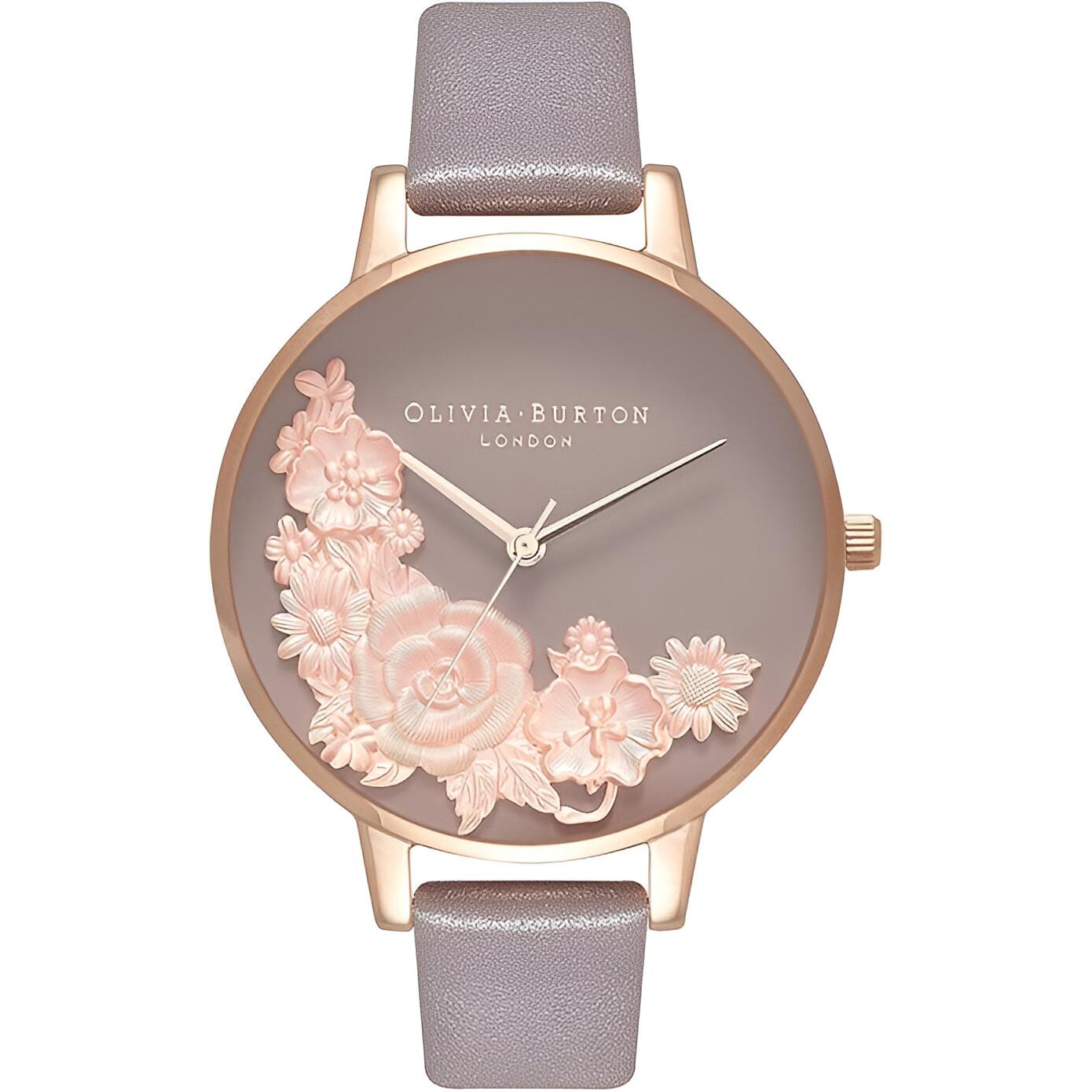 Olivia Burton Pink Steel Case Watch with Grey Leather Strap – 38mm Olivia Burton Relojes Top Olivia Burton Pink Steel Case Watch with Grey Leather Strap – 38mm Olivia Burton Relojes Top