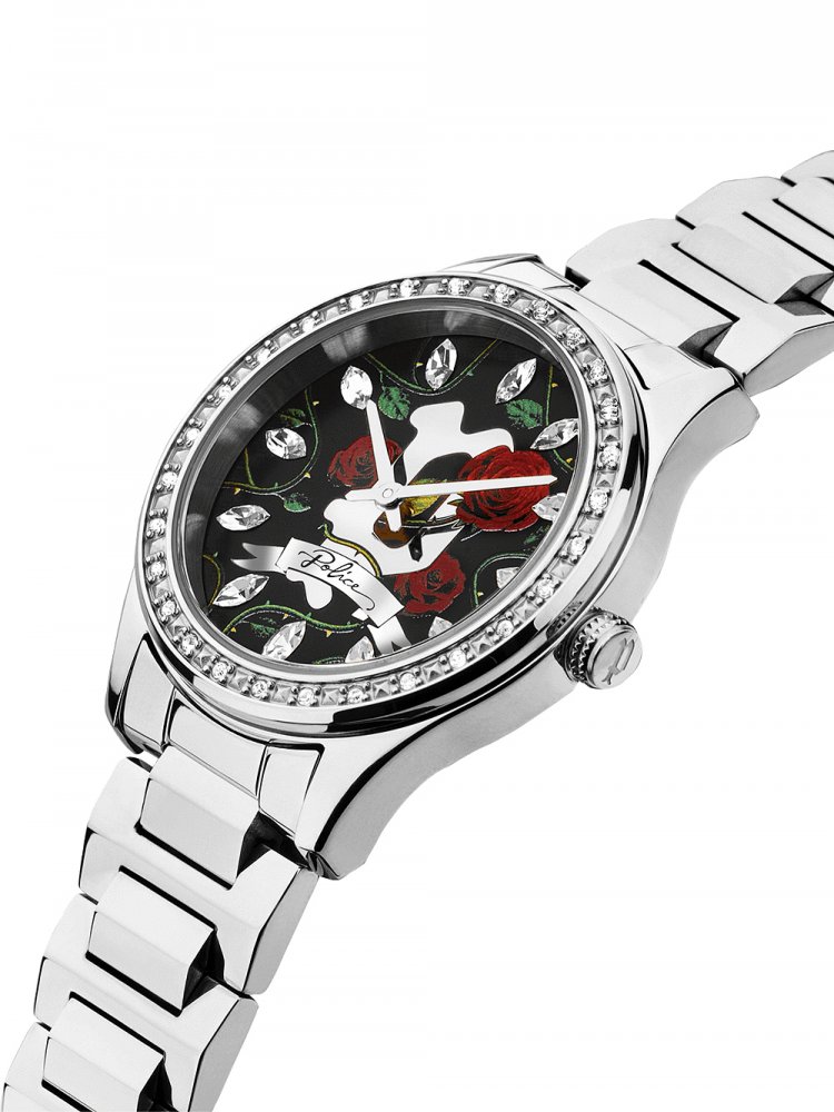 Police Grey Stainless Steel Roses Quartz Watch Police Relojes Top Police Grey Stainless Steel Roses Quartz Watch Police Relojes Top