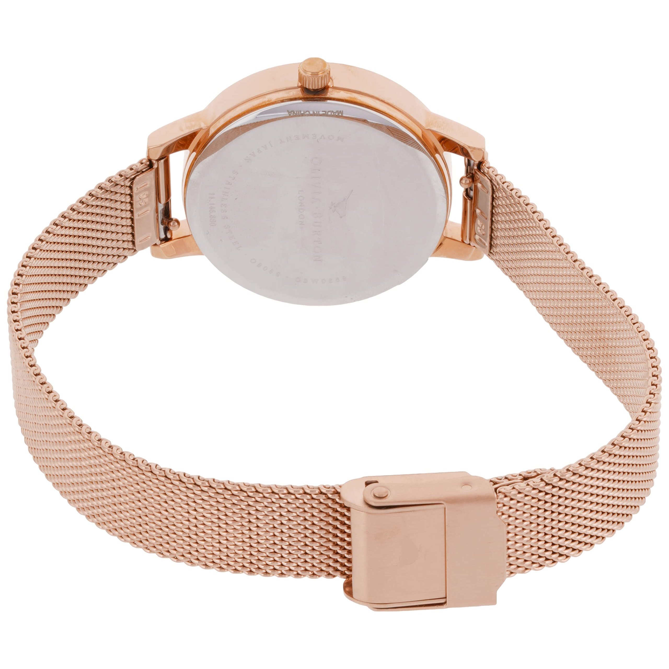 Olivia Burton Pink Glitter Dial Milanese Strap Watch Olivia Burton Relojes Top Olivia Burton Pink Glitter Dial Milanese Strap Watch Olivia Burton Relojes Top