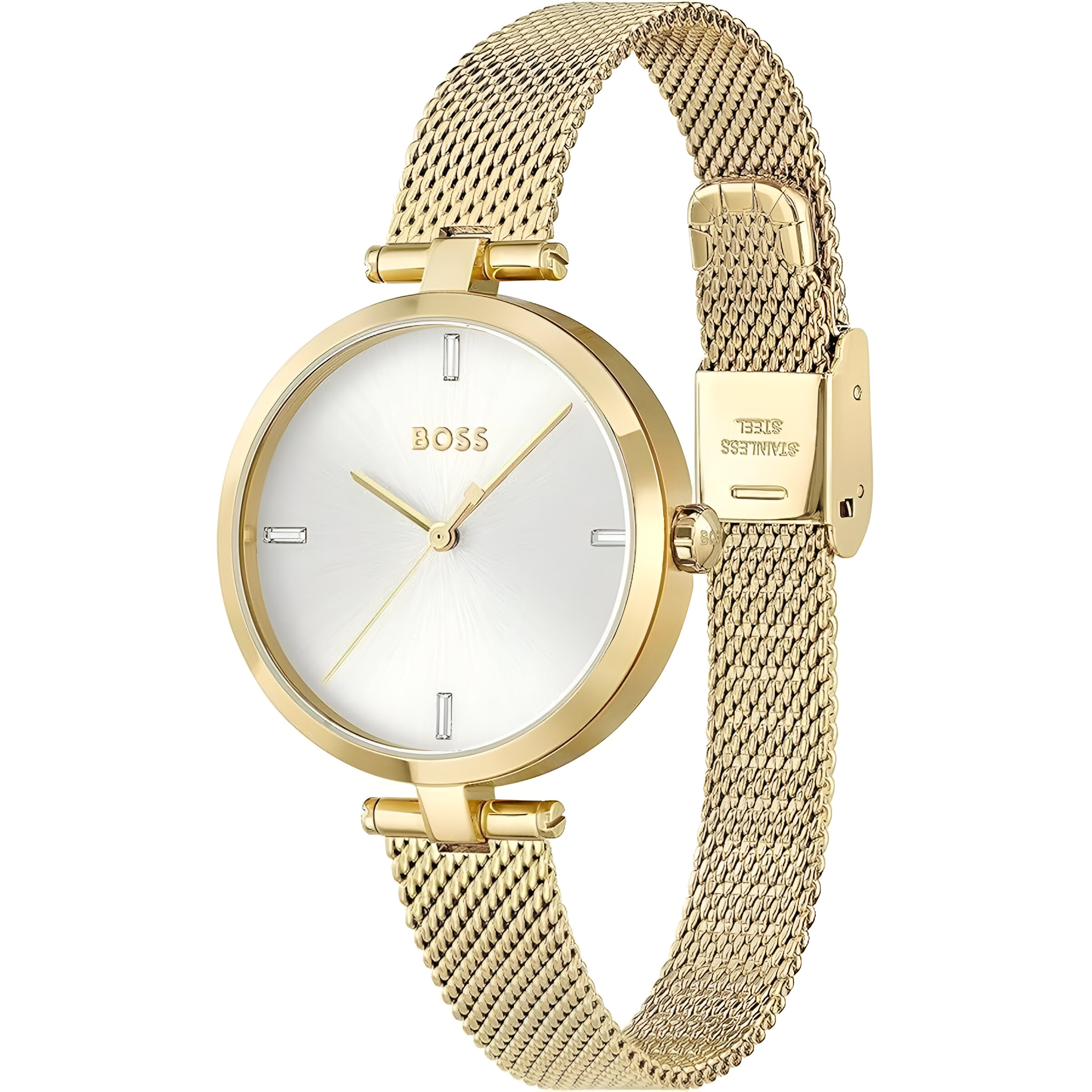 Hugo Boss Elegant Gold Stainless Steel Quartz Watch with White Dial Hugo Boss Relojes Top Hugo Boss Elegant Gold Stainless Steel Quartz Watch with White Dial Hugo Boss Relojes Top