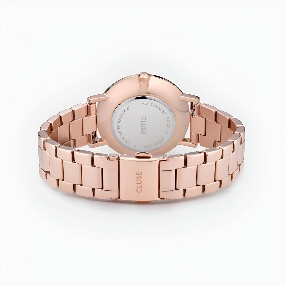 Cluse Pink Stainless Steel Quartz Watch with White Dial Cluse Relojes Top Cluse Pink Stainless Steel Quartz Watch with White Dial Cluse Relojes Top