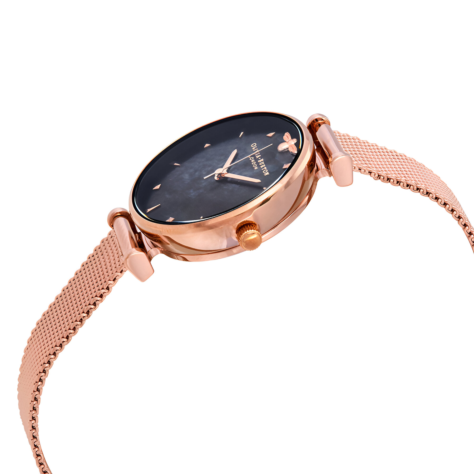 Olivia Burton Pink Milanese Mesh Watch – Stainless Steel, Black Dial, 30mm Olivia Burton Relojes Top Olivia Burton Pink Milanese Mesh Watch – Stainless Steel, Black Dial, 30mm Olivia Burton Relojes Top