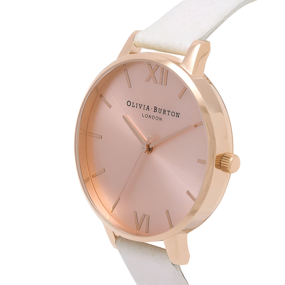 Olivia Burton Pink Stainless Steel Watch with Beige Leather Strap Olivia Burton Relojes Top Olivia Burton Pink Stainless Steel Watch with Beige Leather Strap Olivia Burton Relojes Top