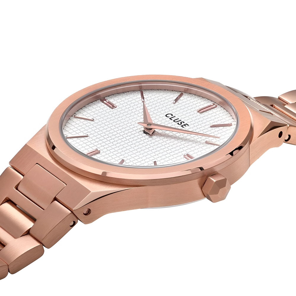 Cluse Rose Gold Stainless Steel Quartz Watch with White Dial Cluse Relojes Top Cluse Rose Gold Stainless Steel Quartz Watch with White Dial Cluse Relojes Top