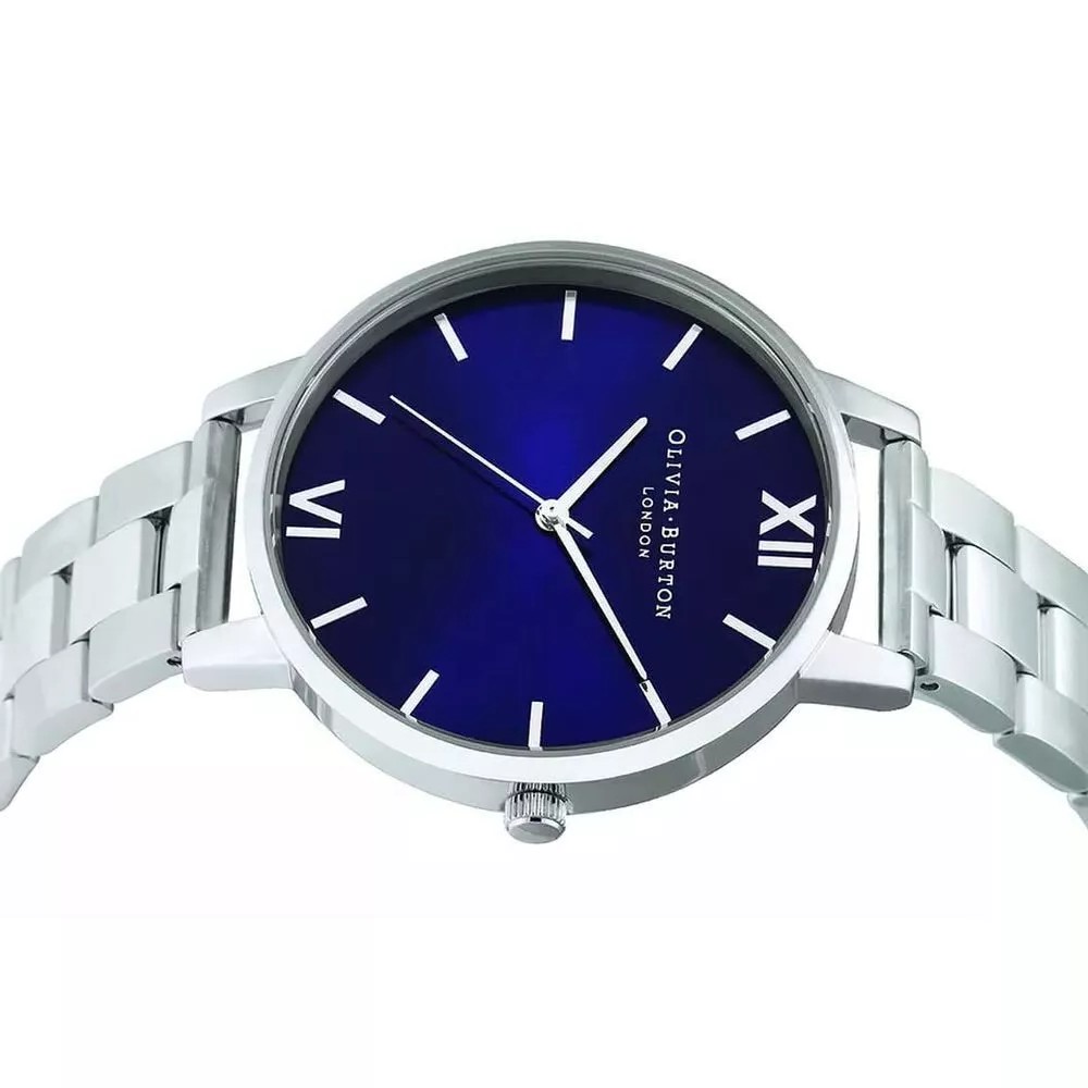 Olivia Burton Silver Stainless Steel Watch with Blue Dial Olivia Burton Relojes Top Olivia Burton Silver Stainless Steel Watch with Blue Dial Olivia Burton Relojes Top