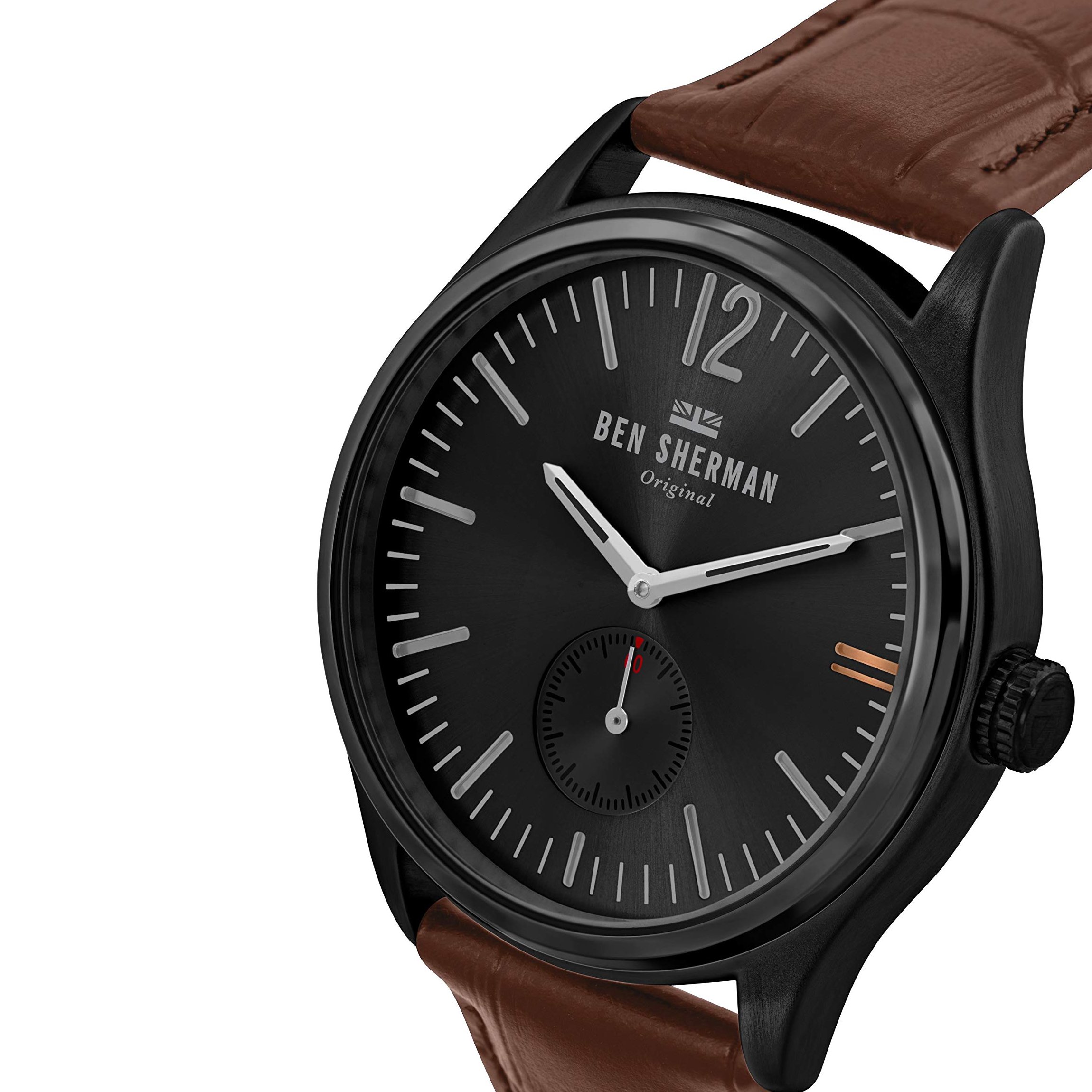 Ben Sherman Men’s Black Dial Quartz Watch with Brown Leather Strap Ben Sherman Relojes Top Ben Sherman Men's Black Dial Quartz Watch with Brown Leather Strap Ben Sherman Relojes Top