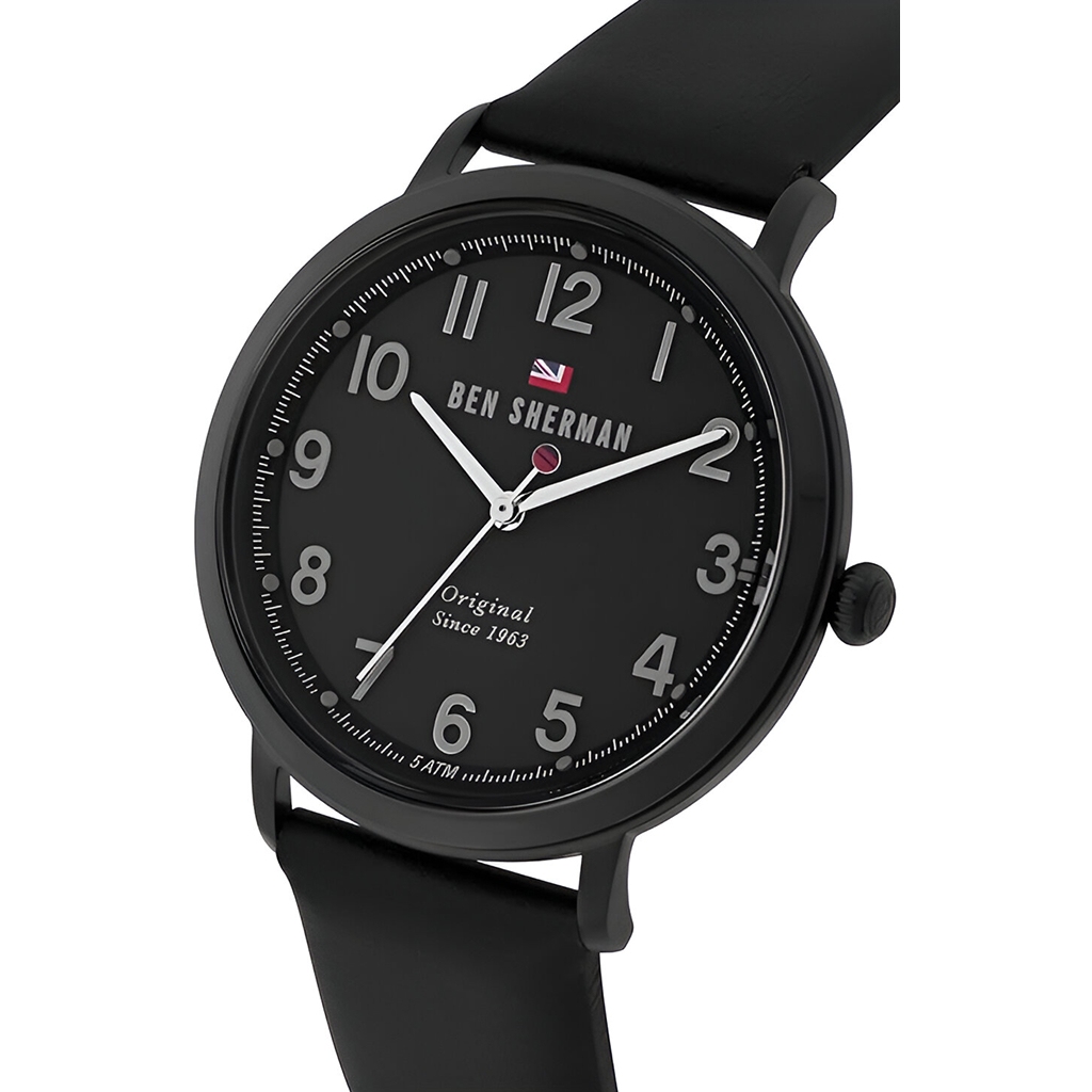 Ben Sherman Black Stainless Steel Quartz Watch with Leather Strap Ben Sherman Relojes Top Ben Sherman Black Stainless Steel Quartz Watch with Leather Strap Ben Sherman Relojes Top