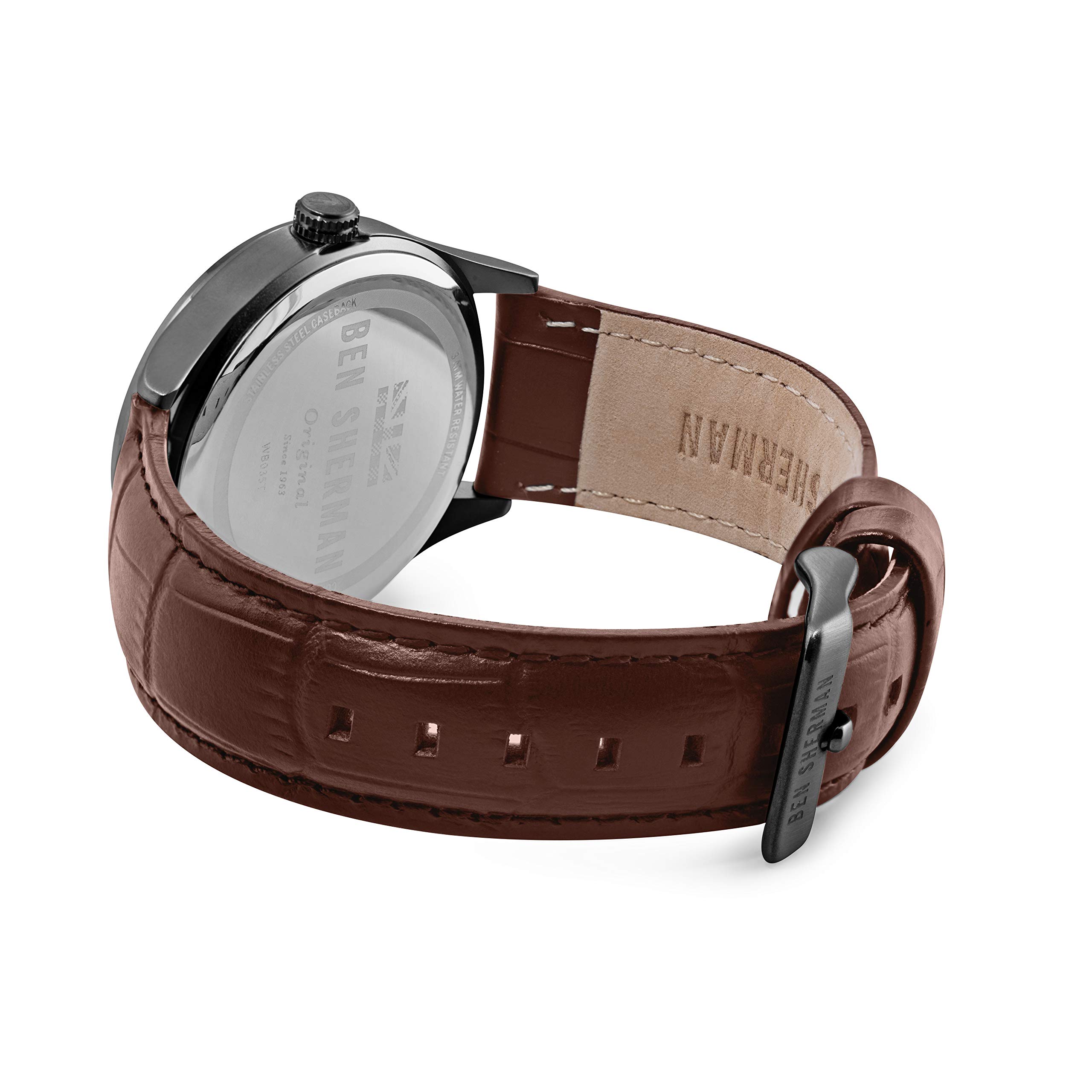 Ben Sherman Men’s Black Dial Quartz Watch with Brown Leather Strap Ben Sherman Relojes Top Ben Sherman Men's Black Dial Quartz Watch with Brown Leather Strap Ben Sherman Relojes Top