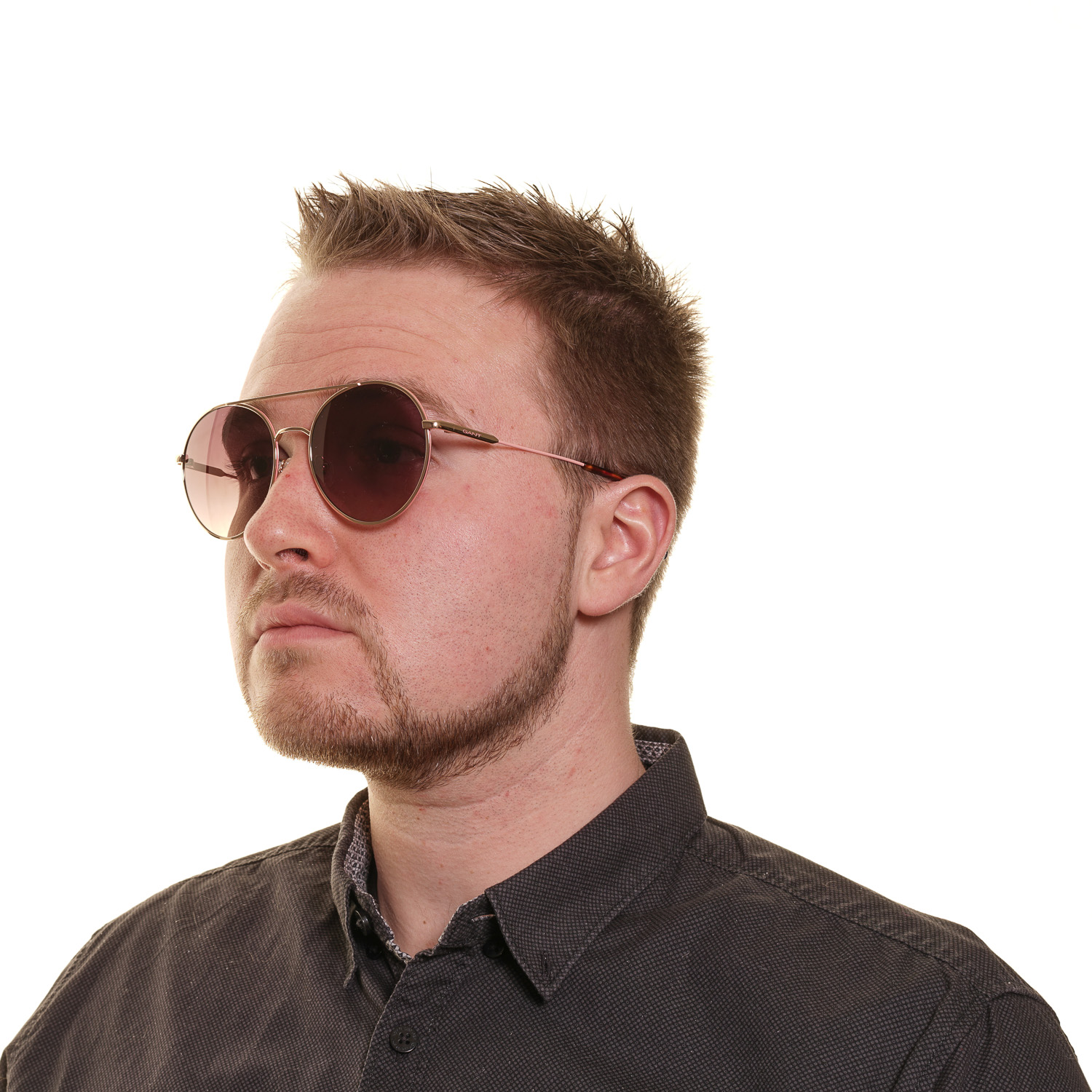 Gant Men’s Gold Round Sunglasses with Brown Gradient Lenses Gafas de Sol Gant Gant Men's Gold Round Sunglasses with Brown Gradient Lenses Gafas de Sol Gant