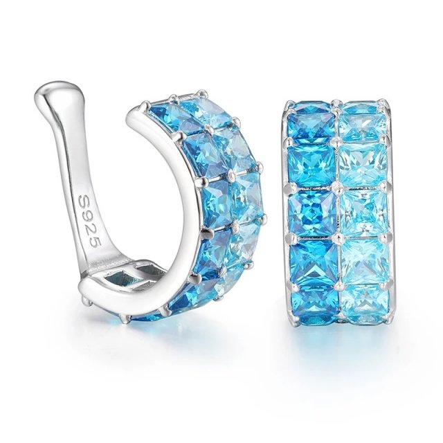 Luxury Zirconia Crystal Clip-On Earring for Men & Women