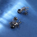 23401-05dbf1.jpg Minimal Black Spider Stud Earrings with Moissanite for Unisex - Trendy Hip Hop Jewelry