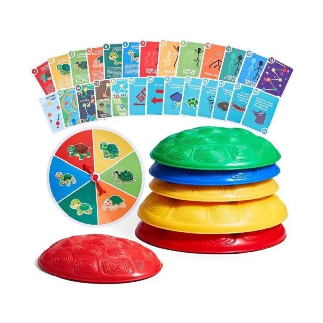 6-Piece Kids Turtle Balance Stepping Stones with Non-Slip Design for Coordination Games
