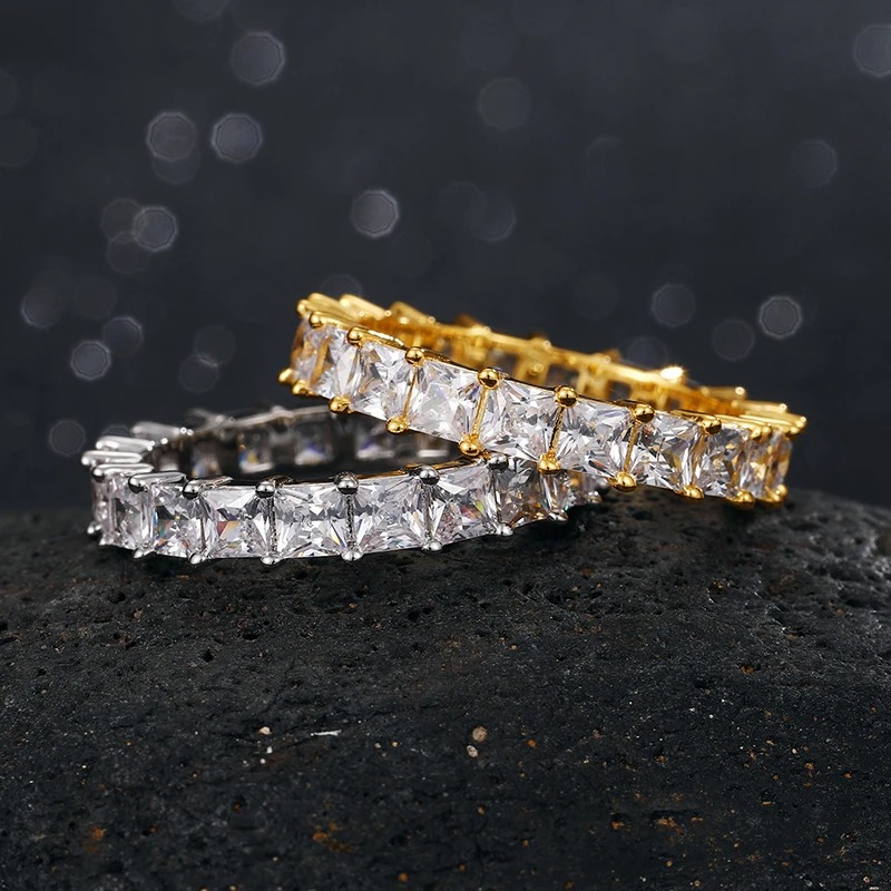 22994-dead3a.jpeg One Row Crystal Men's Ring - Hip Hop Iced Out CZ Pave Ring in Gold and Silver