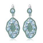 7.74Ct Natural Sky Blue Topaz Sterling Silver Drop Earrings for Women