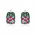 3.0Ct Natural Rhodolite Garnet Gemstone Clip Earrings in 925 Sterling Silver