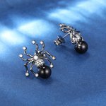 23401-c10924.jpg Minimal Black Spider Stud Earrings with Moissanite for Unisex - Trendy Hip Hop Jewelry