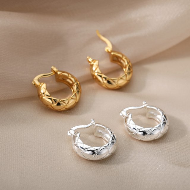 Irregular Round Stainless Steel Geometric Drop Earrings