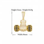 925 Sterling Silver Dumbbell Pendant with Moissanite