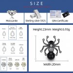 23401-a22109.jpg Minimal Black Spider Stud Earrings with Moissanite for Unisex - Trendy Hip Hop Jewelry