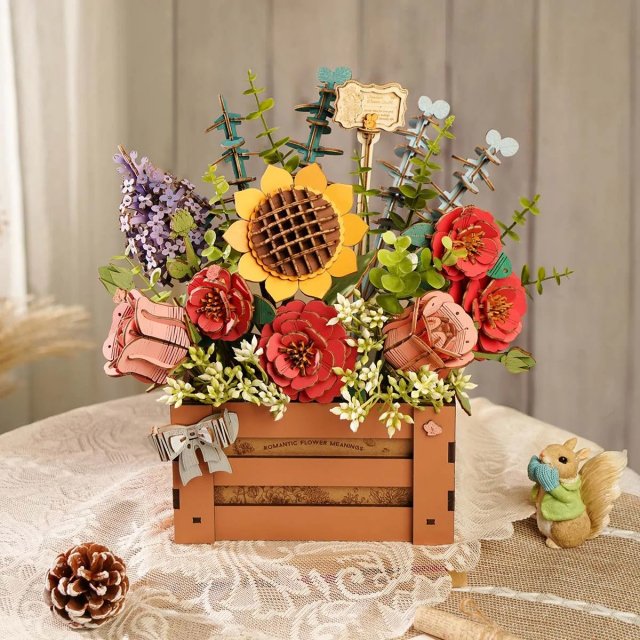Wooden Bloom Box DIY 3D Wooden Puzzle for Home Decor & Gifts