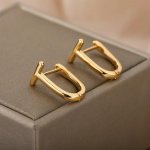 Geometric Gold Hoop Earrings for Women – Minimalist Stainless Steel Jewelry