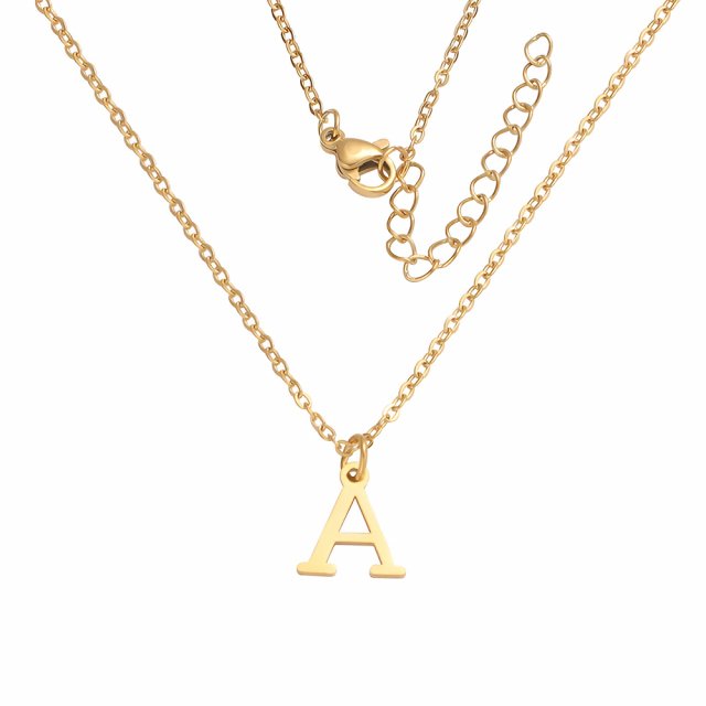 Hot A-Z Stainless Steel Alphabet Pendant Necklace